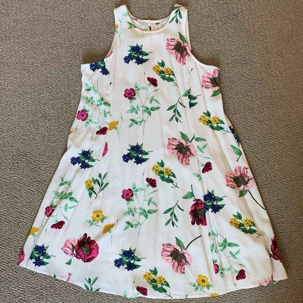 White Floral Sleeveless Old Navy Summer Dress
